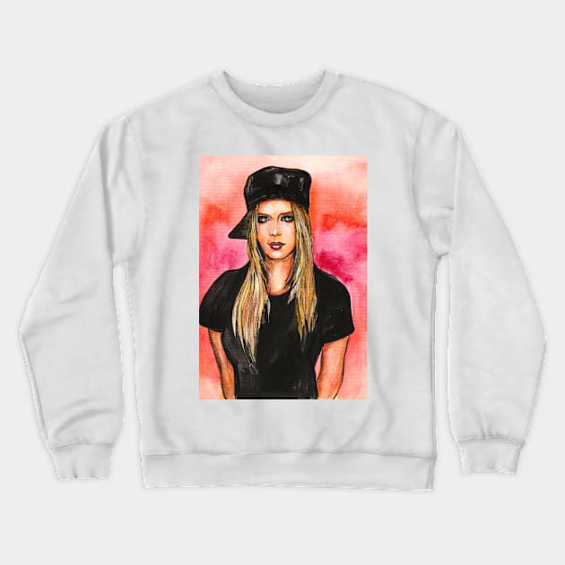 Avril Lavigne Crewneck Sweatshirt by Svetlana Pelin